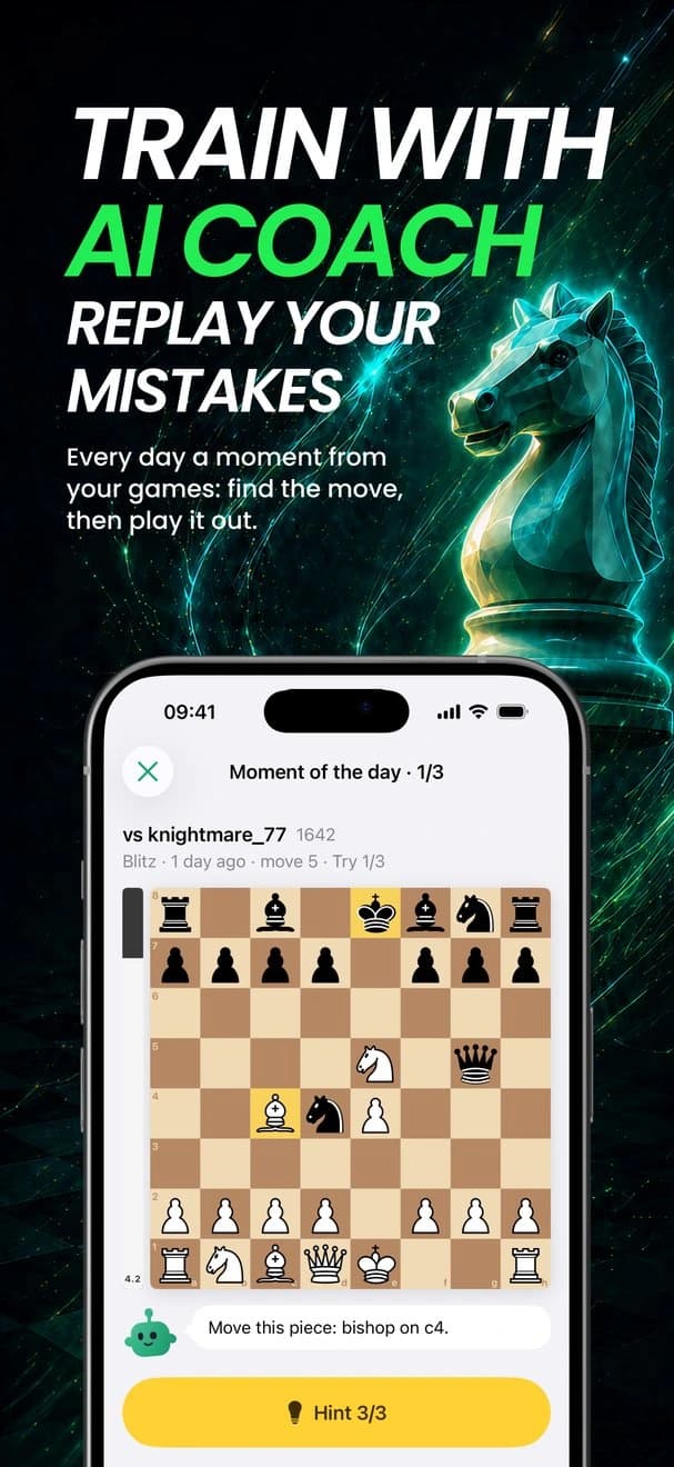 Store slide: Train with AI coach — replay your mistakes