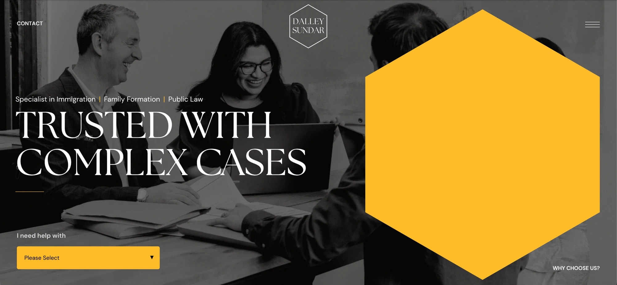 The Dalley Sundar homepage — Trusted with complex cases, on the bespoke WordPress theme this support round extended