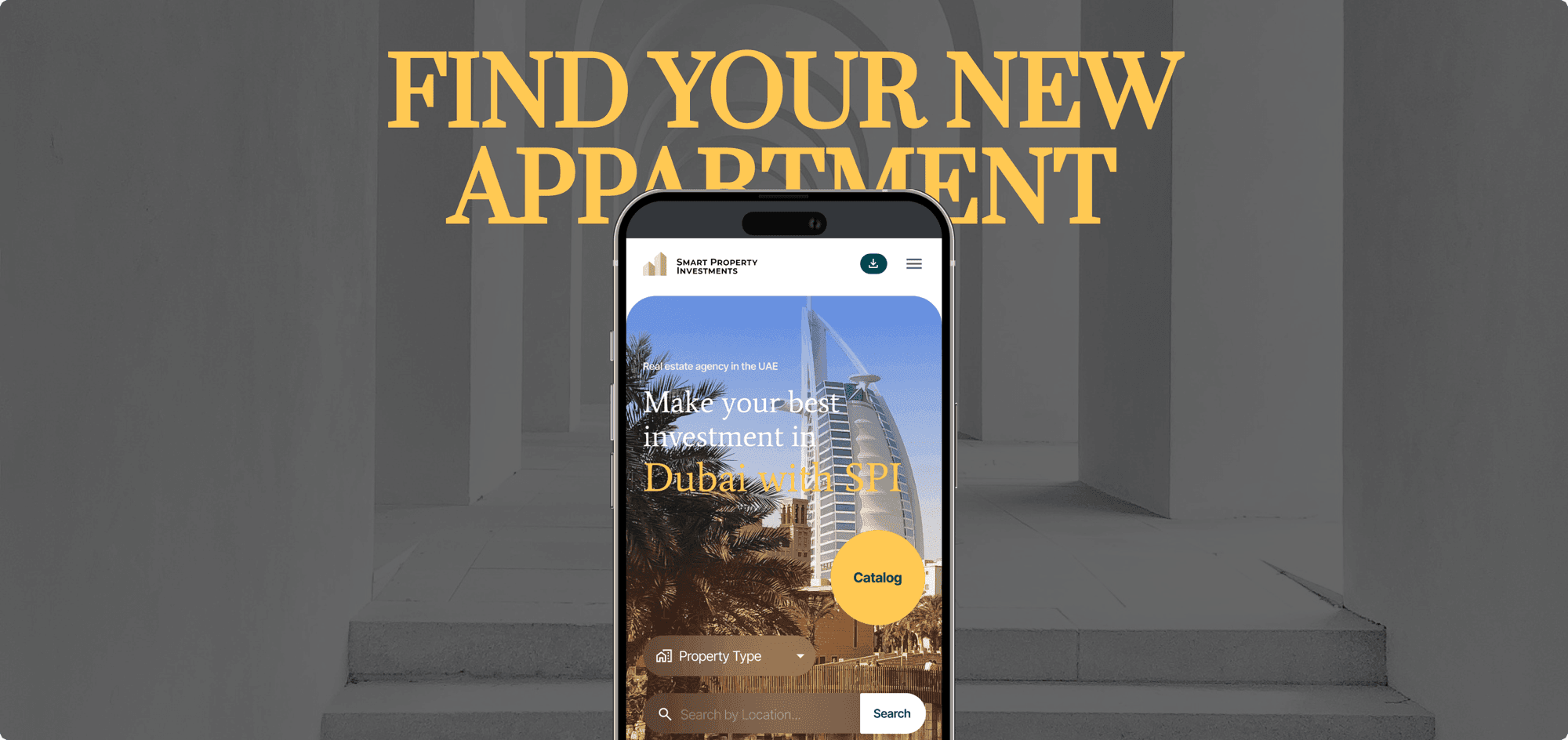 Dubai real estate agency homepage design