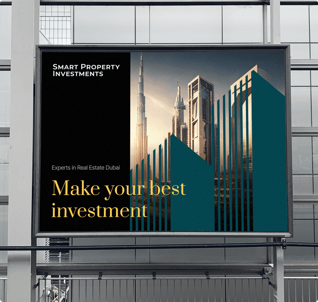 Dubai real estate website poster mockup