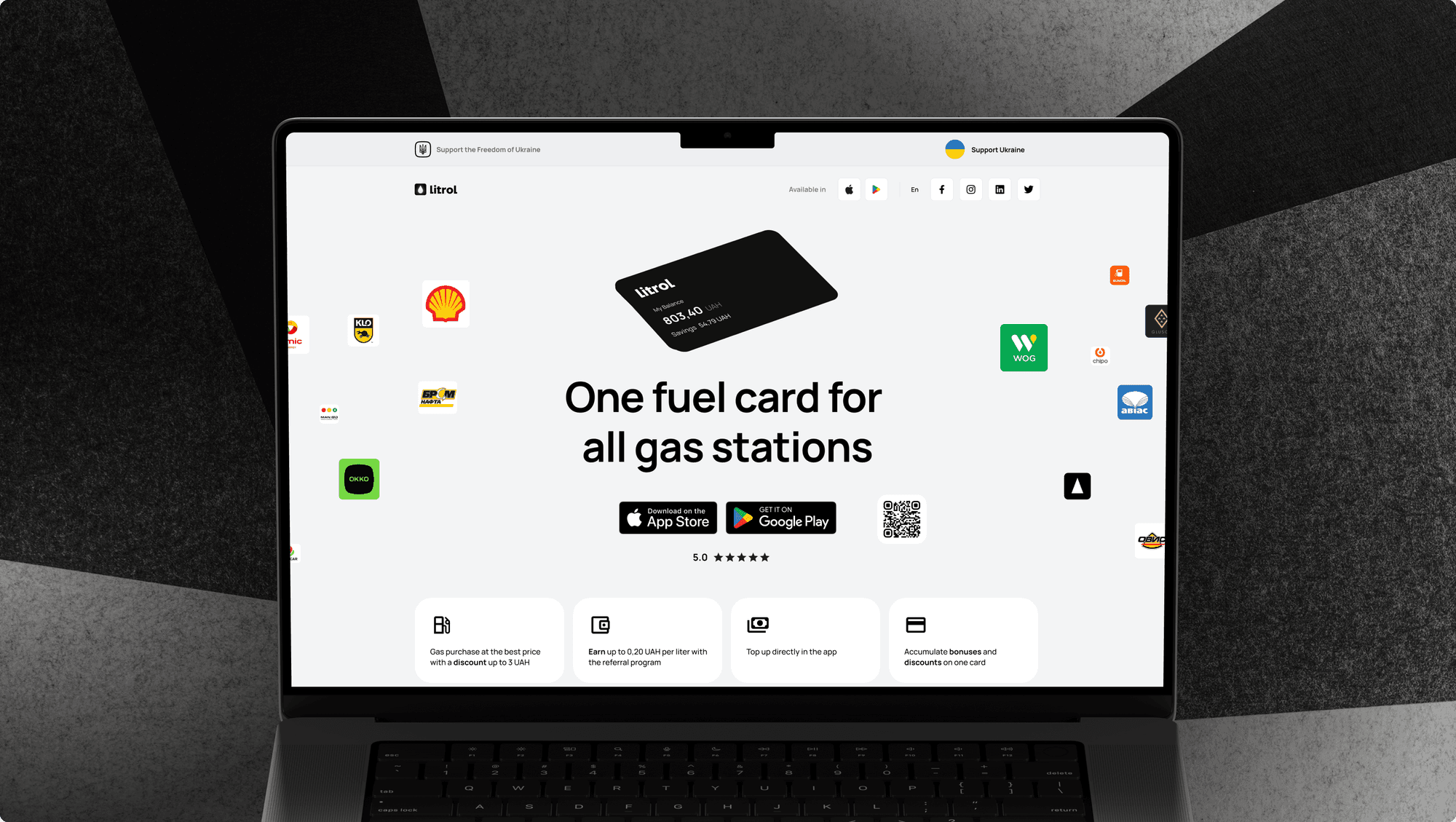 Final Litrol mobile app mockups