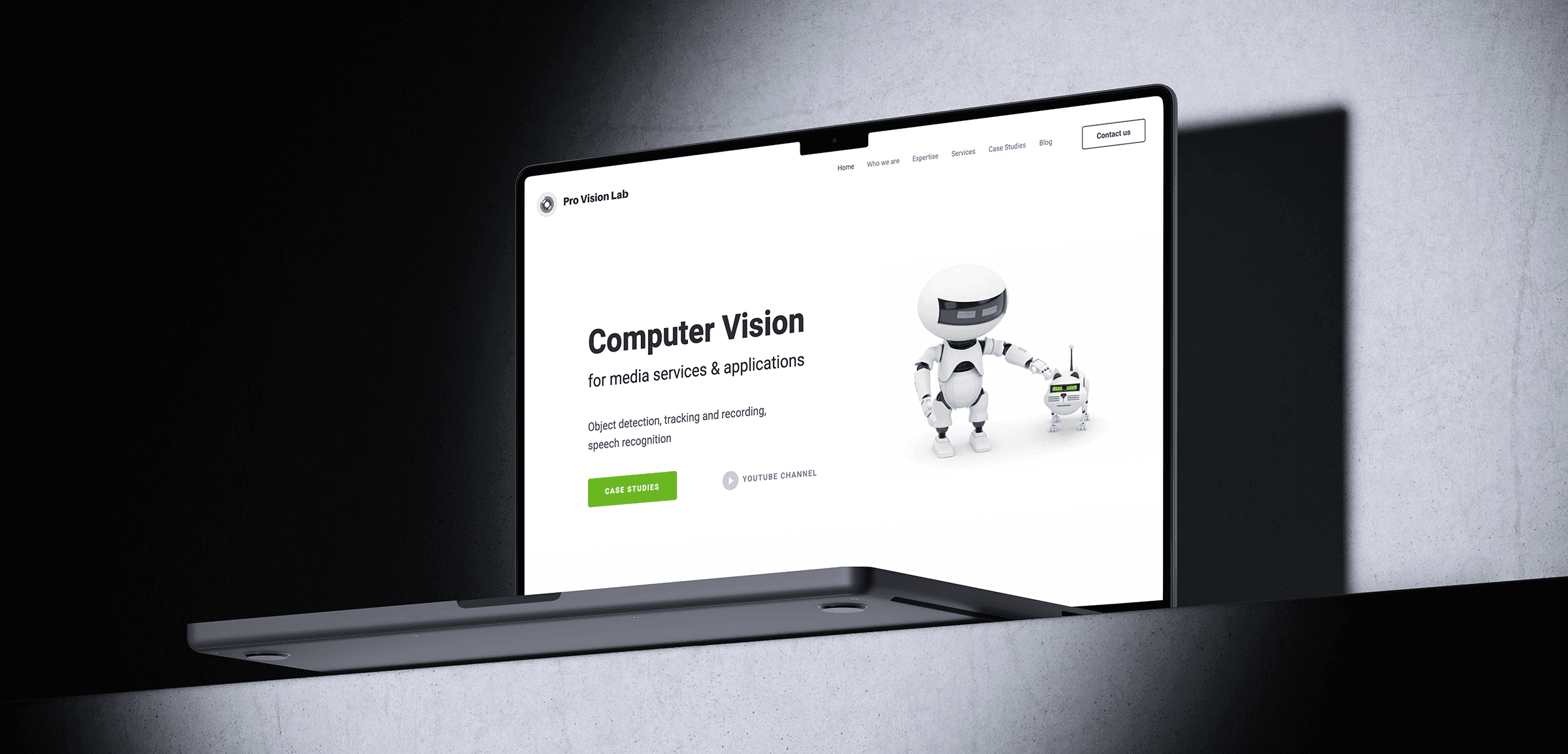 Pro Vision Lab website redesign shown on a MacBook