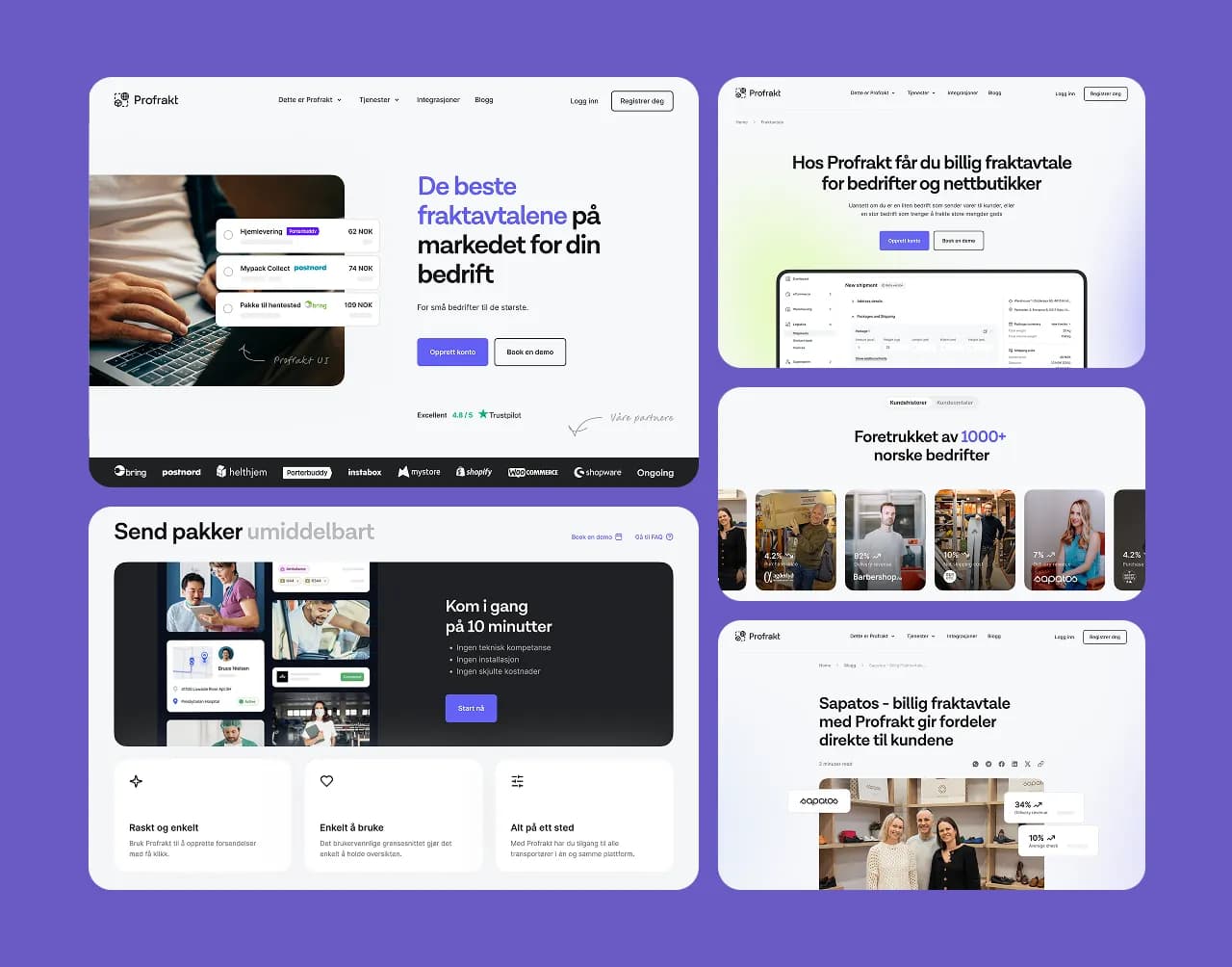 Profrakt logistics web development work