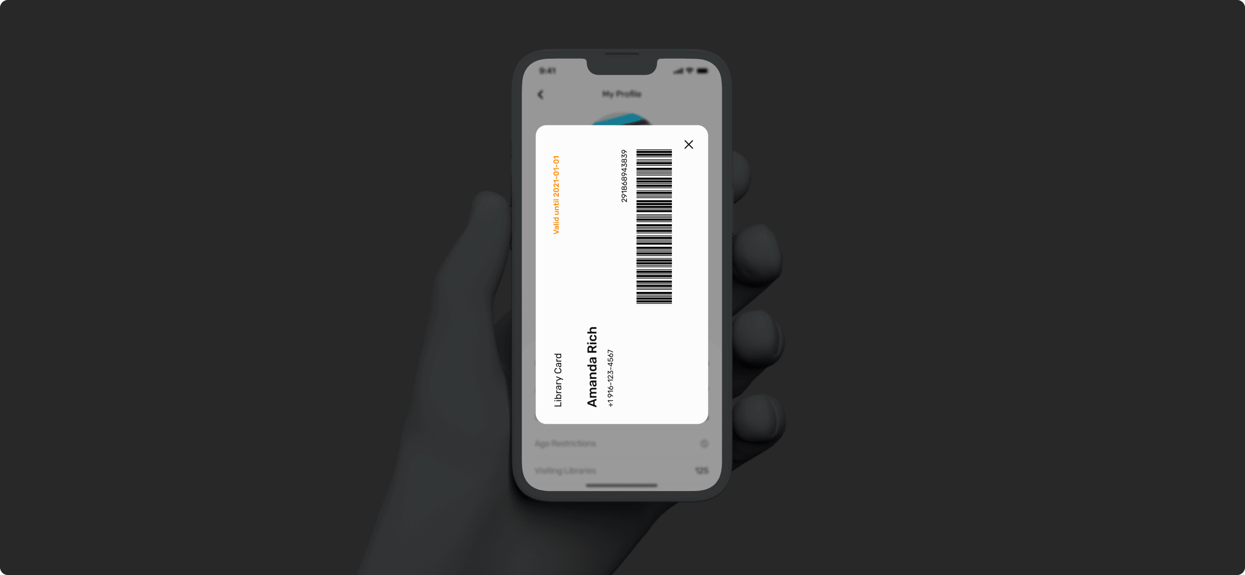 Reading Book App electronic library card and mobile flow