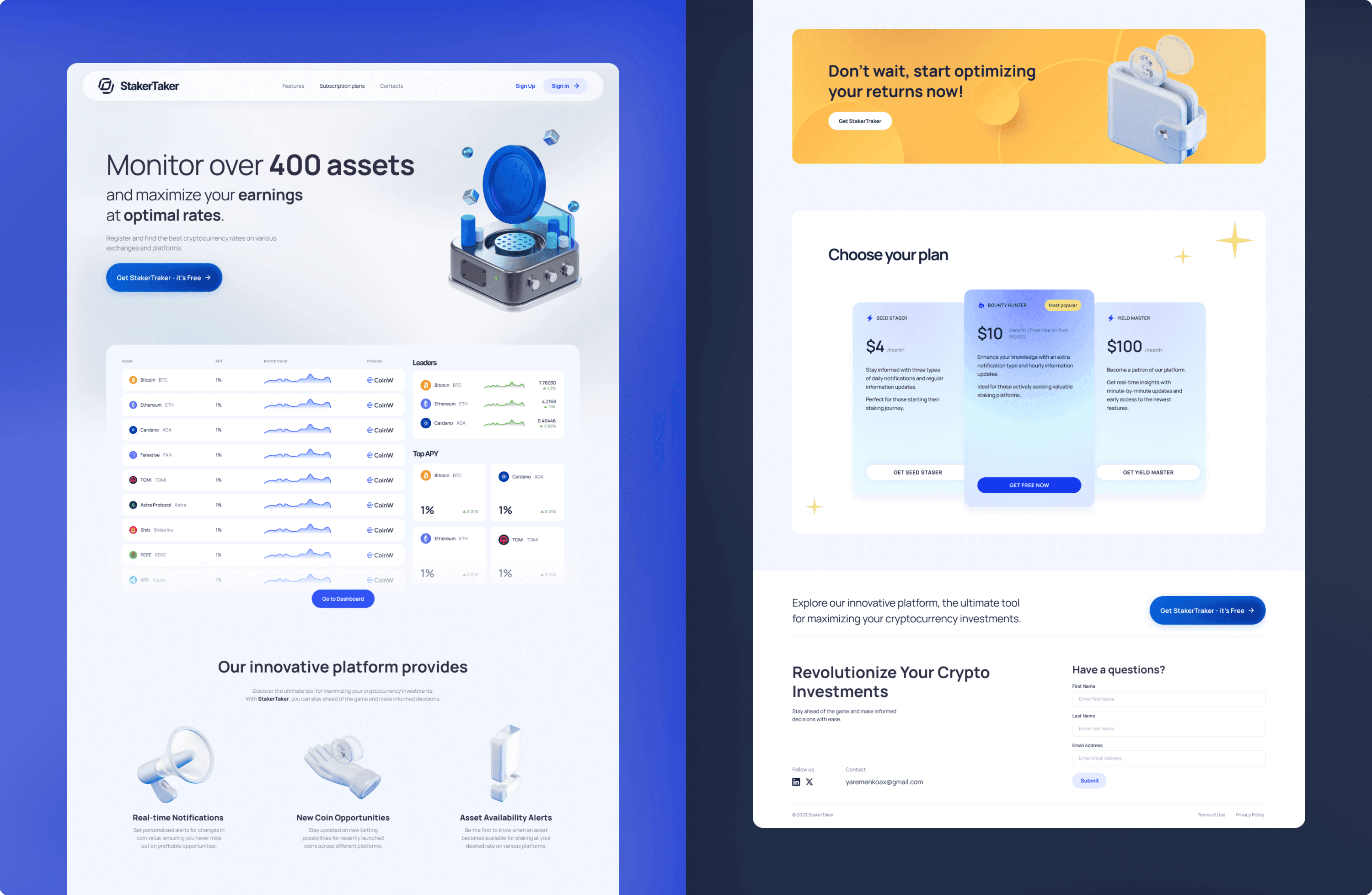 StakerTaker social media and brand visuals