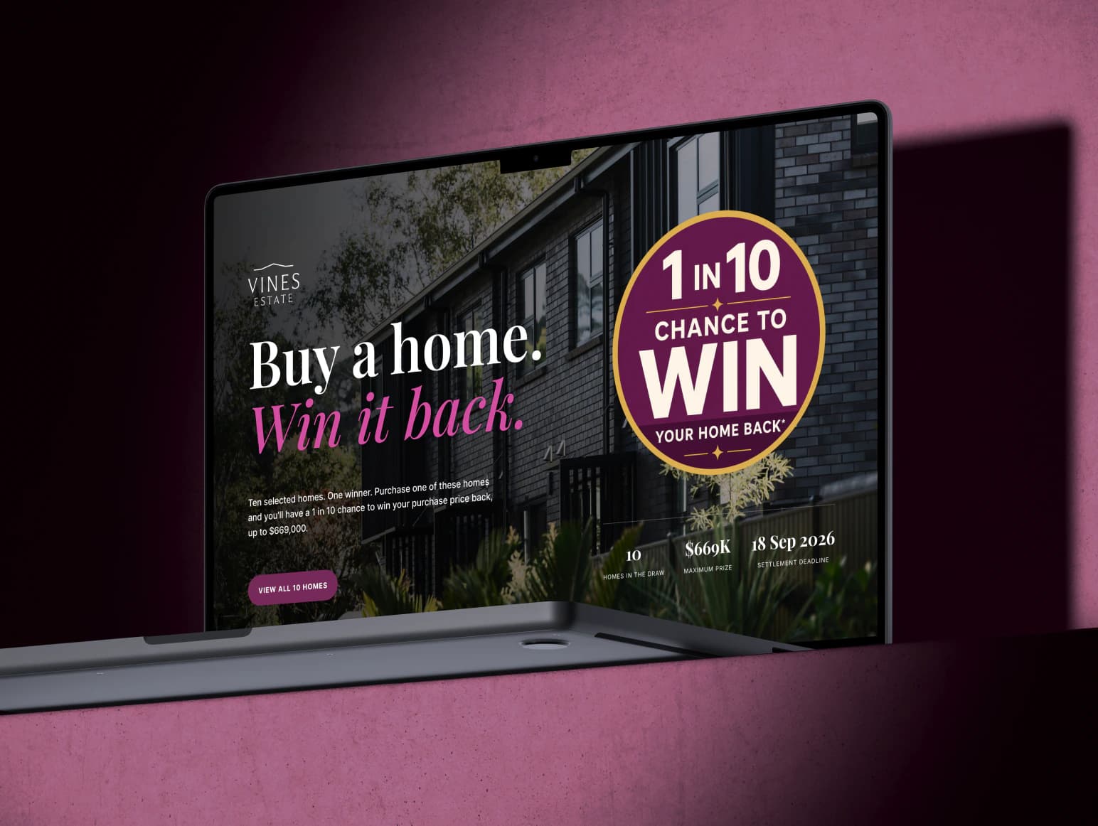 Vines Estate campaign landing WordPress support work