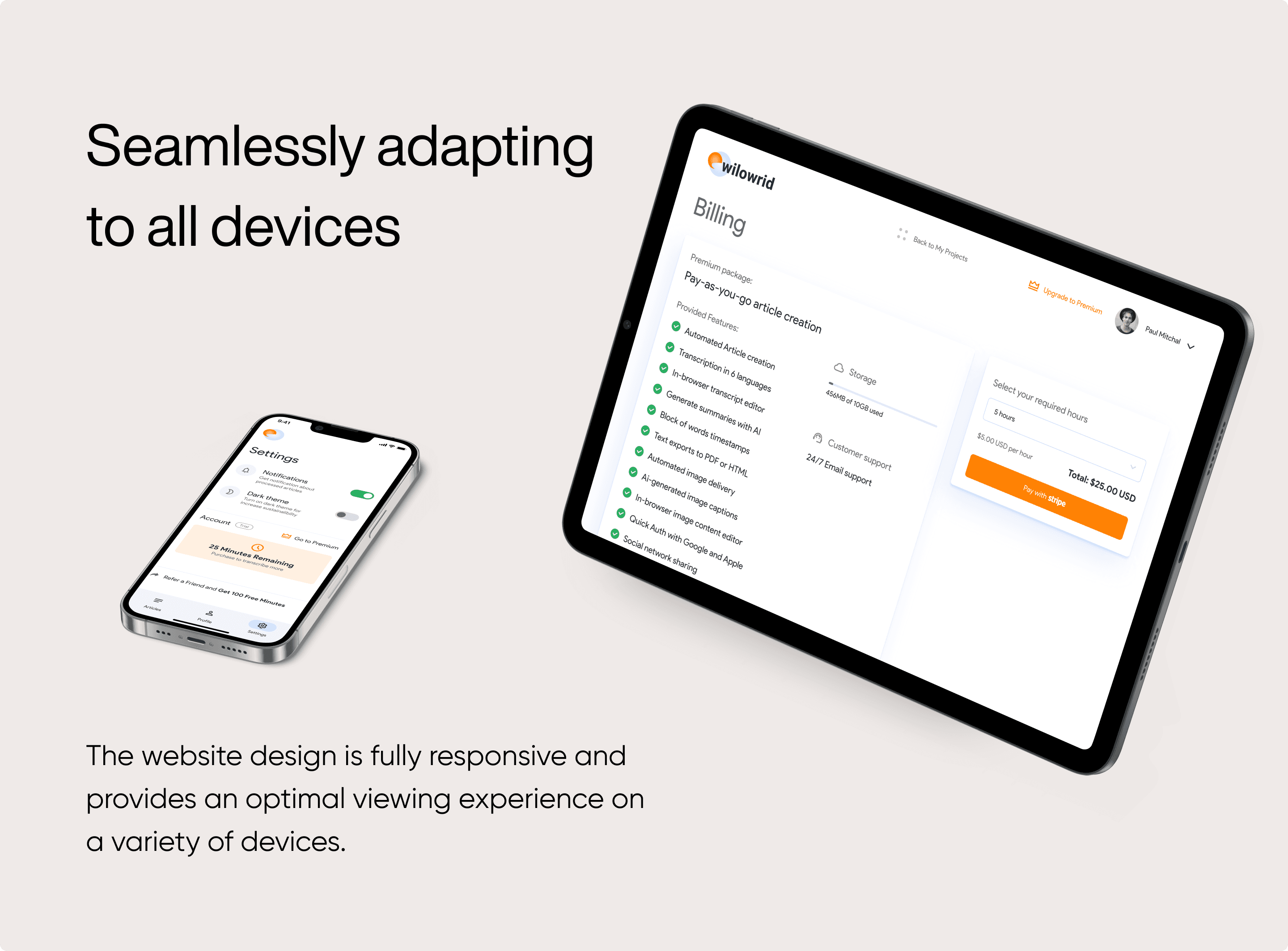Willowrid final SaaS and mobile product mockups