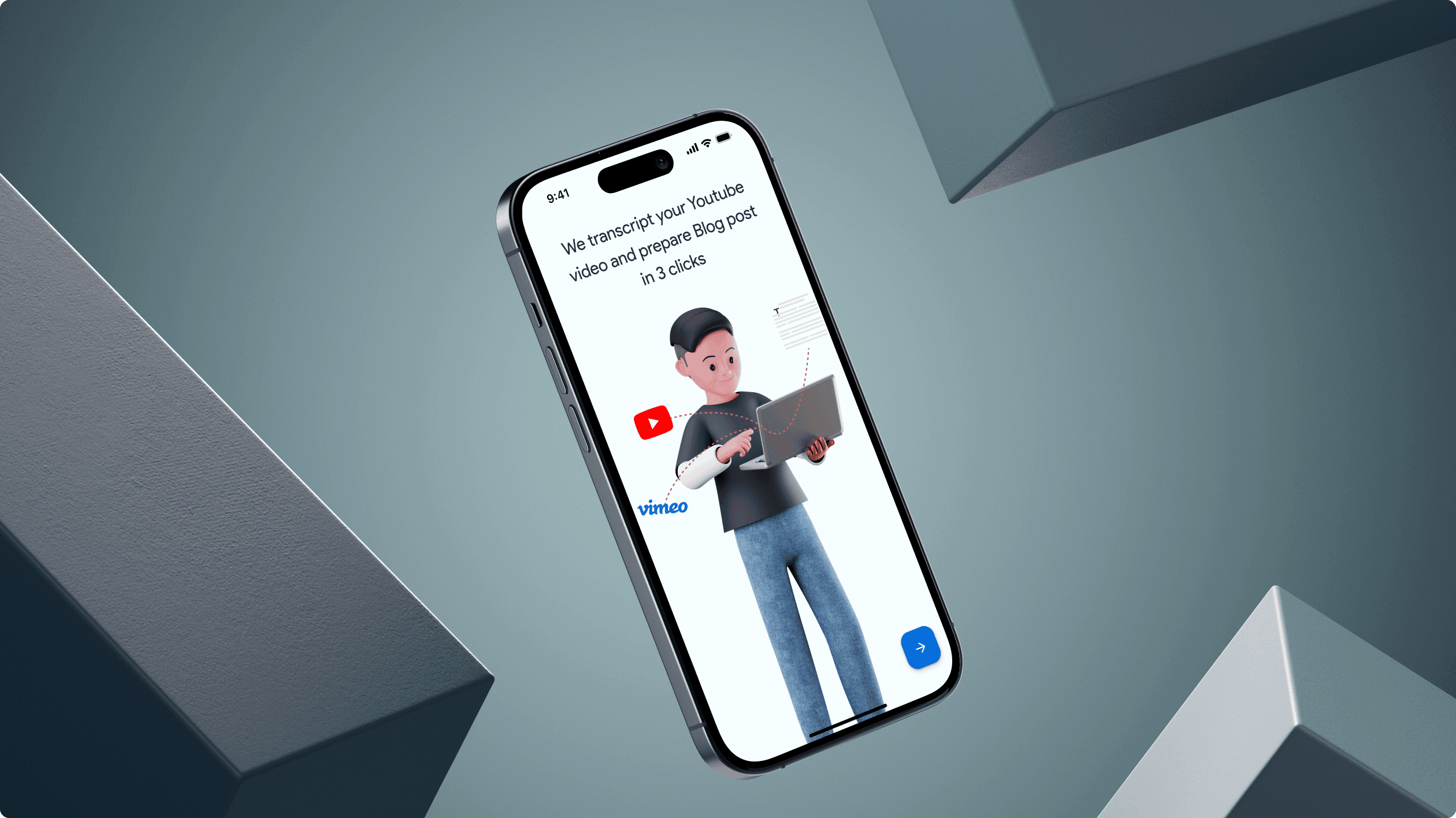 Willowrid video transcription SaaS platform hero mockup